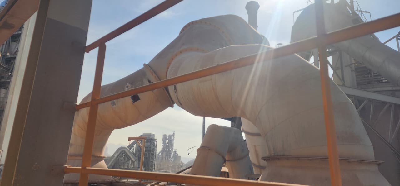 Cement plant process ducting and gas-handling