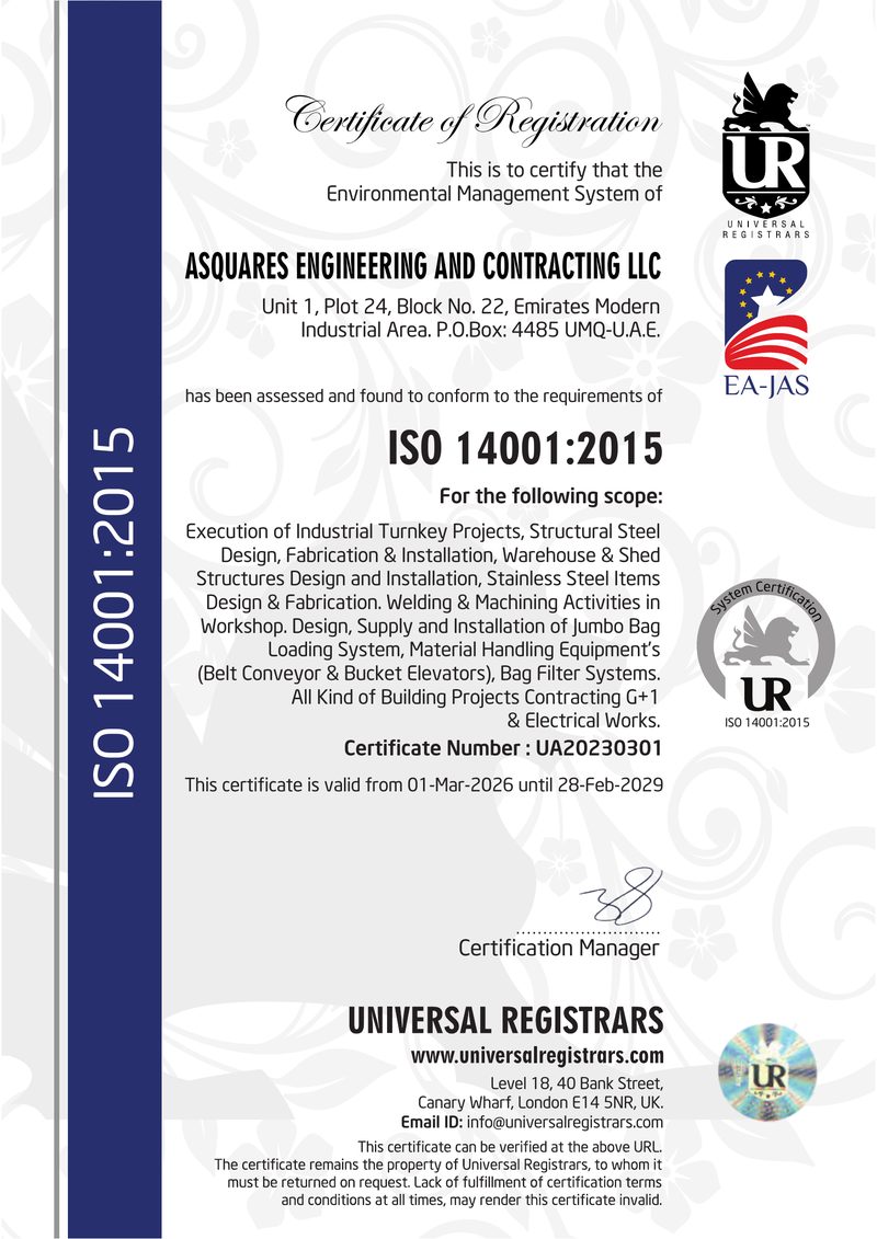 ISO 14001:2015 Certificate