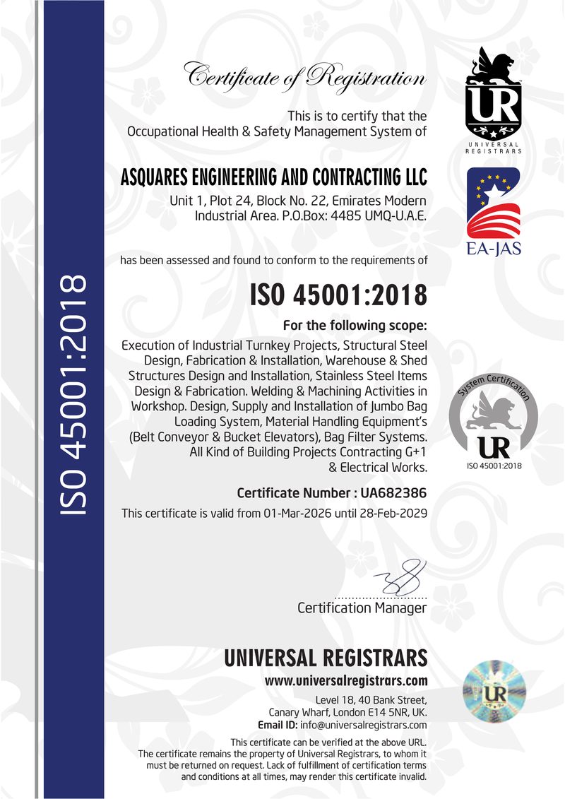 ISO 45001:2018 Certificate